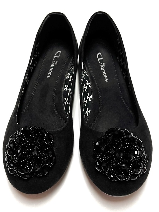 Chinese Laundry Shoes - Chinese Laundry Beaded Rosette Ballet Flats Comfort Trendy Size 6.5 Black